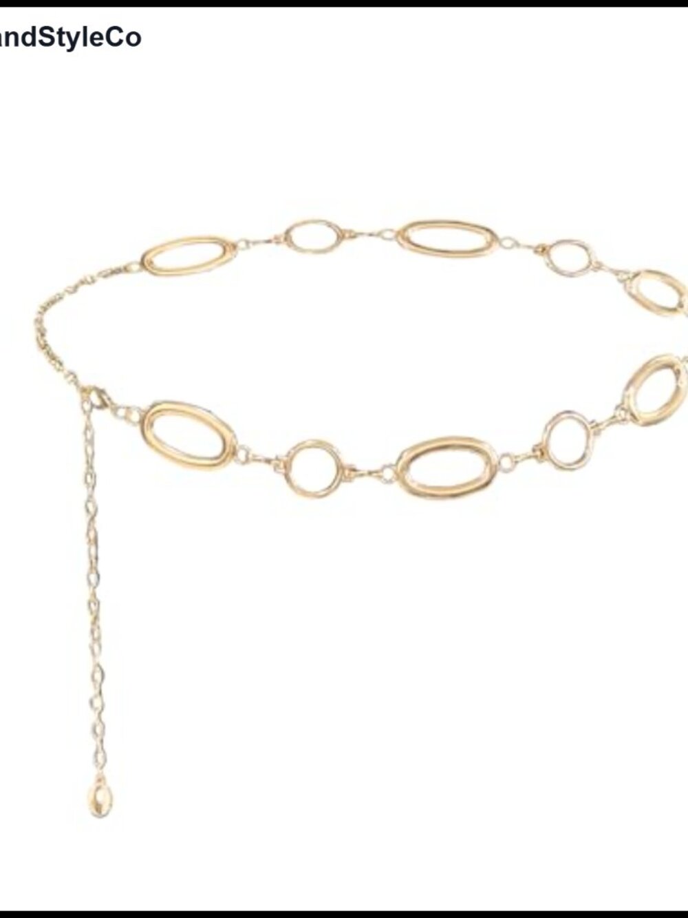 Gold Tone O-Ring Link Waist Chain Belt Body Jewelry Adjustable